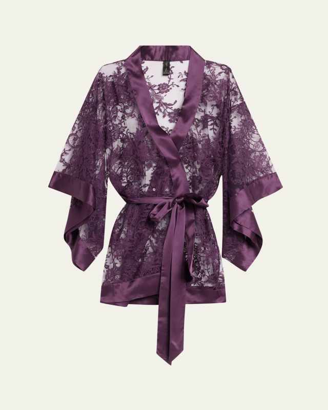Camille Floral Lace Kimono Rob